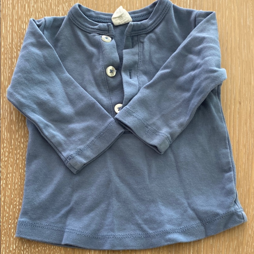 kate quinn Blue Button Down Shirt Long Sleeve
